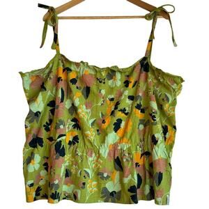Known Supply Tank Top 4XL Organic Cotton Tie Straps Martini Olive Green